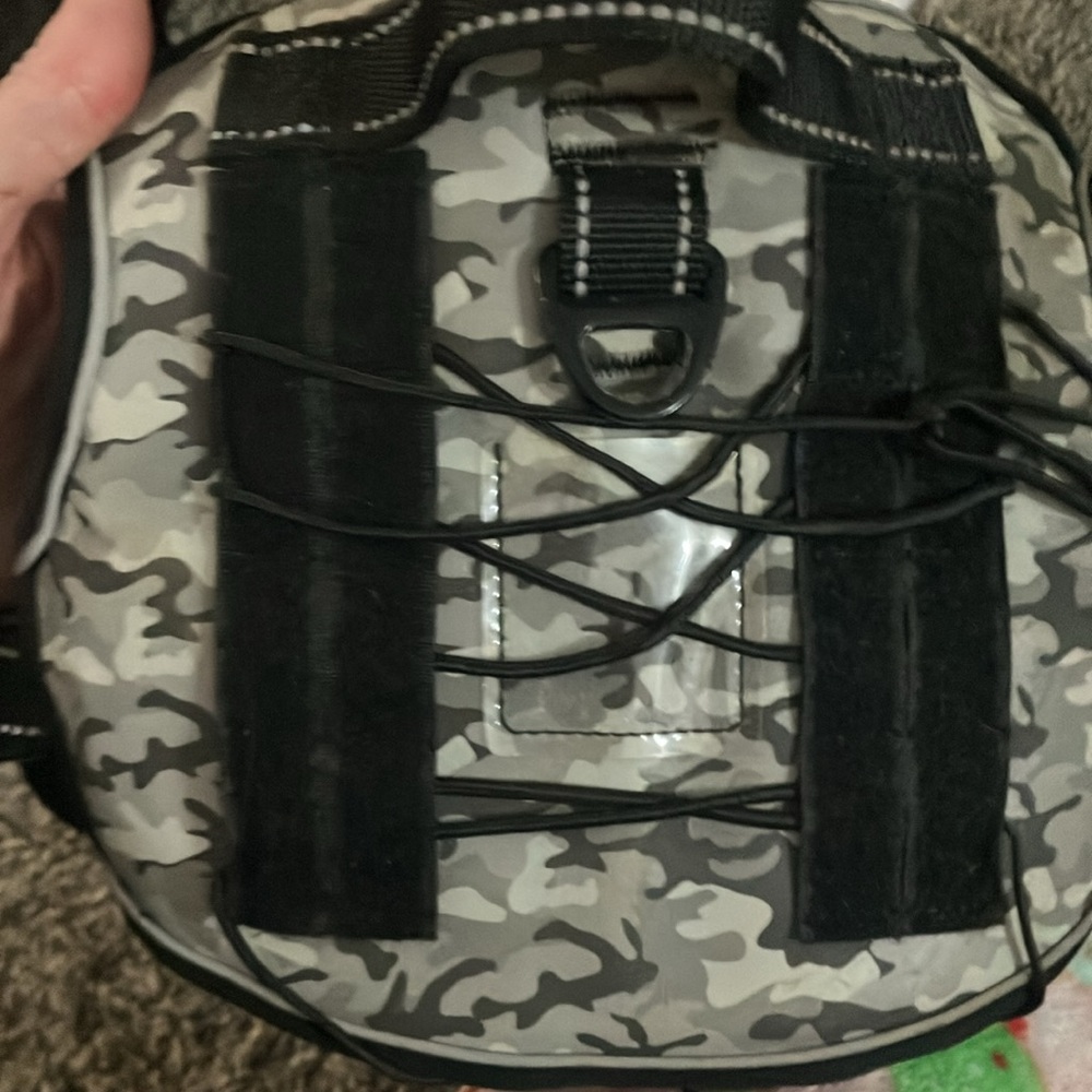 Reflective Black and White Tactical Vest for dogs - Picture 4 of 5